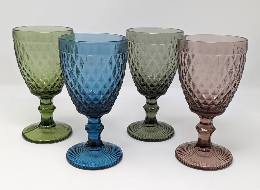 Jewel Toned Faceted Goblets