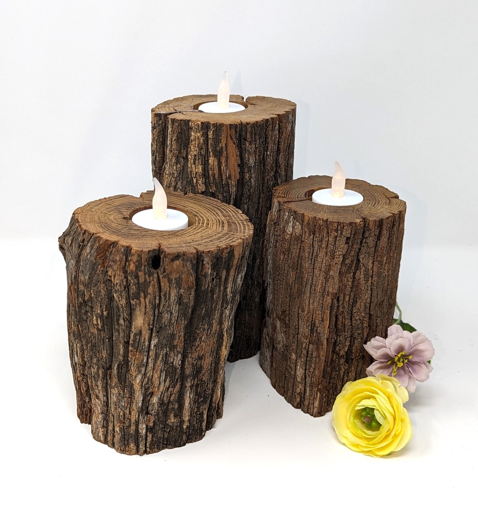 Log Votive Holders