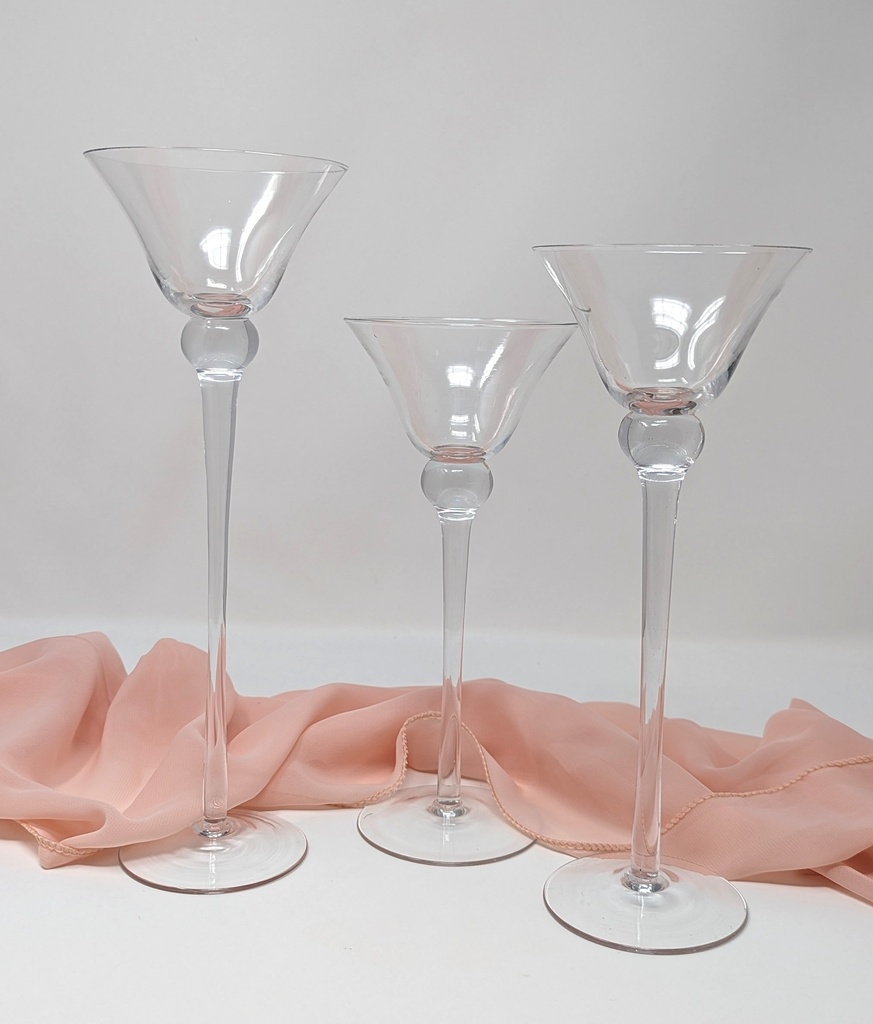 Stemmed Martini Shaped Candle Holder Set of 3