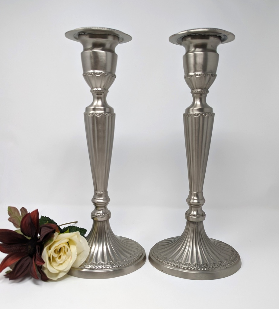 Tall Silver Candlesticks