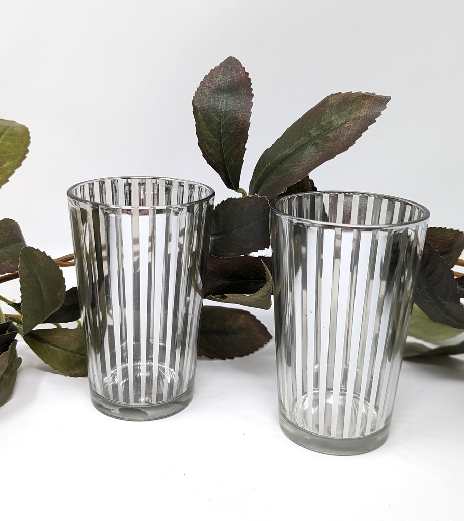 Striped Silver Votive