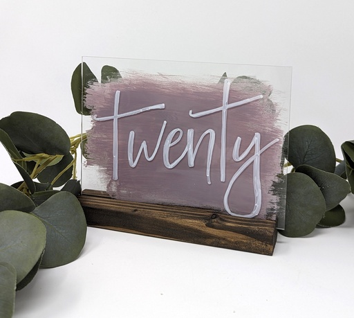 [TBDECOR-TB#-ACRYLIC-DSTY/RSE] Blush Acrylic Table Numbers