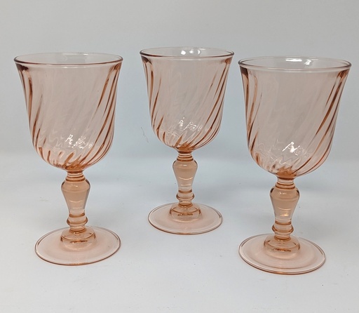 Peach Ribbed Goblet