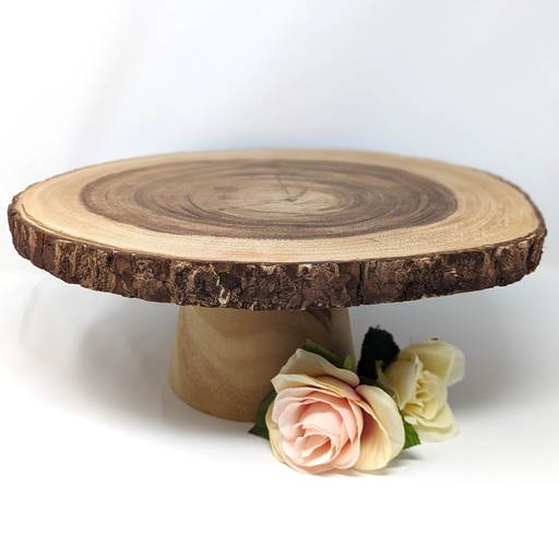 Cake Stand Wood Round Pedestal