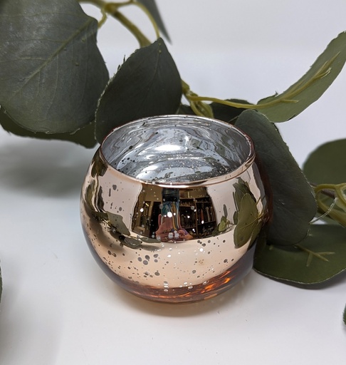 [CANHOL-VOT-GLASS-RSEGOLD- ] Rose Gold Glass Votive